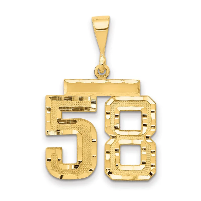 Gold pendants featuring a single large diamond for a luxurious look 14K Yellow Gold, Varsity Collection, Medium D/C Pendant Number 58 Gold pendants featuring a single large diamond for a luxurious look 14K Yellow Gold, Varsity Collection, Medium D/C Pendant Number 58