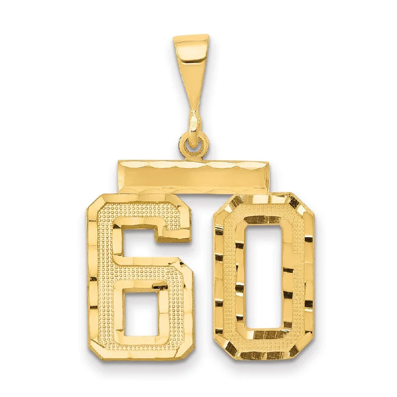 Gold pendants featuring a single large diamond for a luxurious look 14K Yellow Gold, Varsity Collection, Medium D/C Pendant Number 60 Gold pendants featuring a single large diamond for a luxurious look 14K Yellow Gold, Varsity Collection, Medium D/C Pendant Number 60