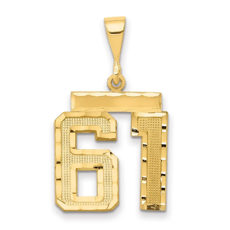 Phoenix - inspired pendants symbolizing rebirth and transformation 14K Yellow Gold, Varsity Collection, Medium D/C Pendant Number 61 Phoenix - inspired pendants symbolizing rebirth and transformation 14K Yellow Gold, Varsity Collection, Medium D/C Pendant Number 61