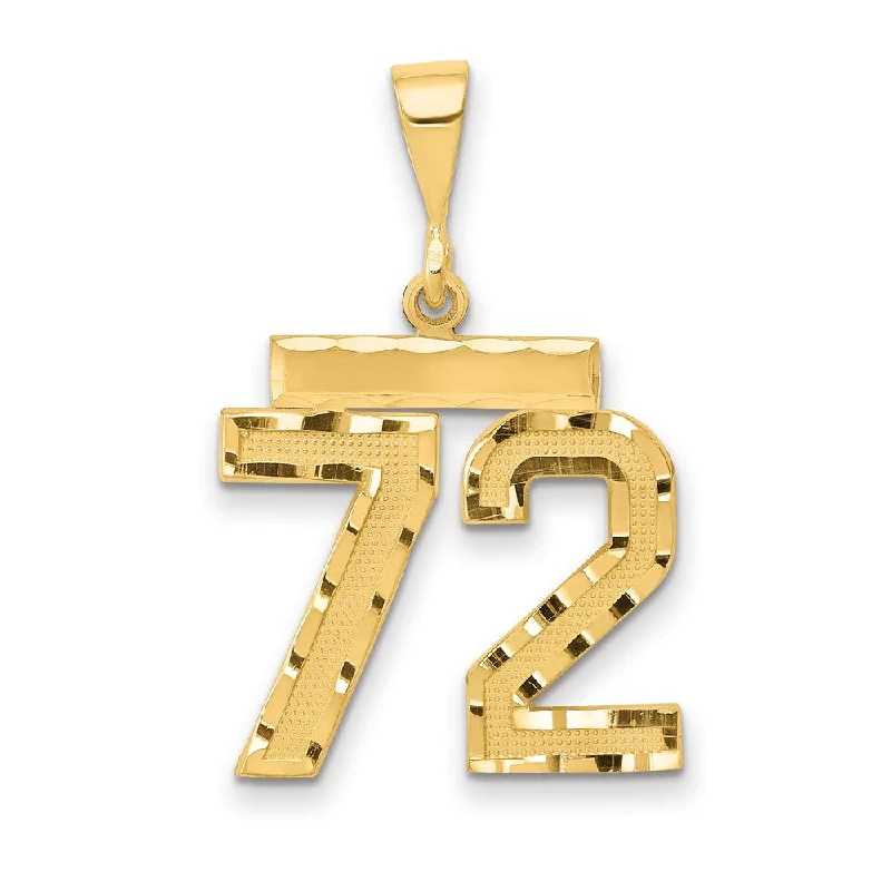 Pendant with a zodiac symbol for personalized astrology - themed jewelry 14K Yellow Gold, Varsity Collection, Medium D/C Pendant Number 72 Pendant with a zodiac symbol for personalized astrology - themed jewelry 14K Yellow Gold, Varsity Collection, Medium D/C Pendant Number 72