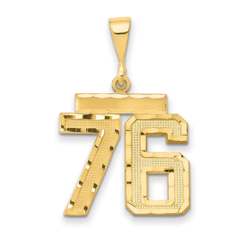 Pendant with an adjustable chain length for versatility 14K Yellow Gold, Varsity Collection, Medium D/C Pendant Number 76 Pendant with an adjustable chain length for versatility 14K Yellow Gold, Varsity Collection, Medium D/C Pendant Number 76