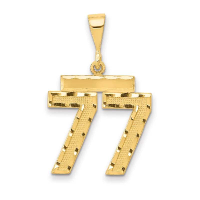 Flower - shaped pendants, including roses, lilies, and daisies 14K Yellow Gold, Varsity Collection, Medium D/C Pendant Number 77 Flower - shaped pendants, including roses, lilies, and daisies 14K Yellow Gold, Varsity Collection, Medium D/C Pendant Number 77