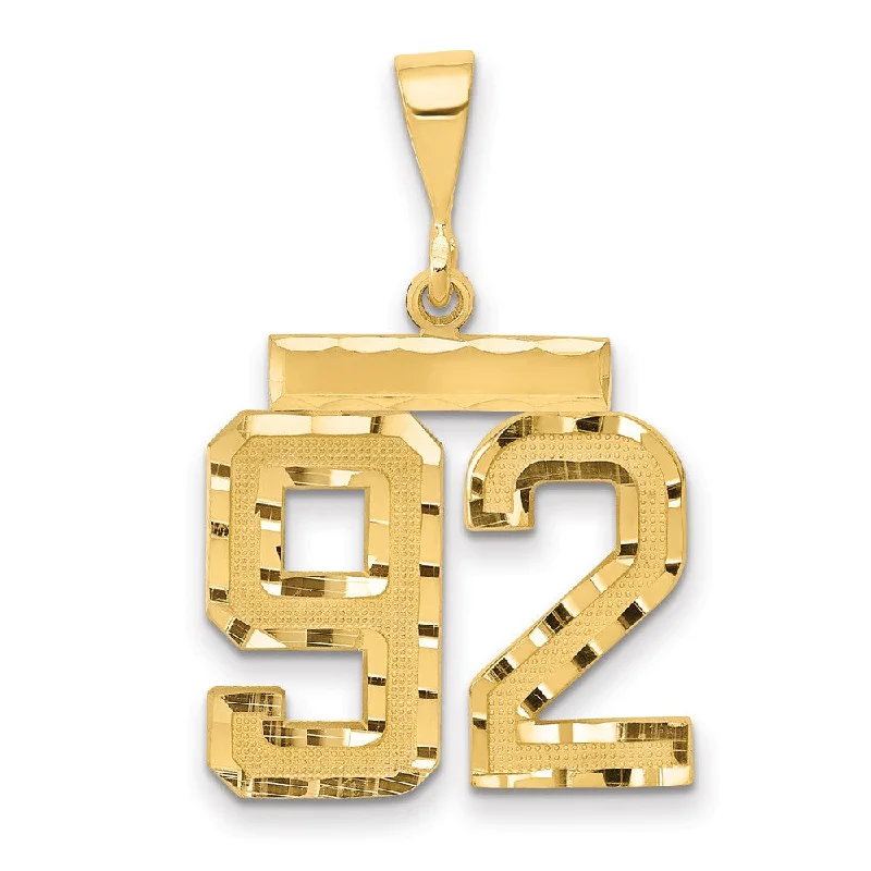 Pendant with a built - in LED light for a unique feature 14K Yellow Gold, Varsity Collection, Medium D/C Pendant Number 92 Pendant with a built - in LED light for a unique feature 14K Yellow Gold, Varsity Collection, Medium D/C Pendant Number 92