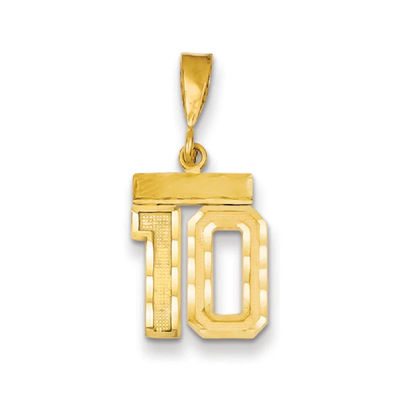 Wine - glass pendants for wine connoisseurs 14k Yellow Gold, Varsity Collection, Small D/C Pendant Number 10 Wine - glass pendants for wine connoisseurs 14k Yellow Gold, Varsity Collection, Small D/C Pendant Number 10