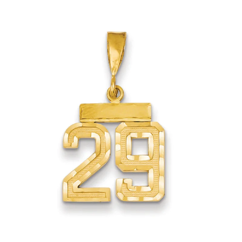 Pendants with a name or initials engraved for custom jewelry 14k Yellow Gold, Varsity Collection, Small D/C Pendant Number 29 Pendants with a name or initials engraved for custom jewelry 14k Yellow Gold, Varsity Collection, Small D/C Pendant Number 29