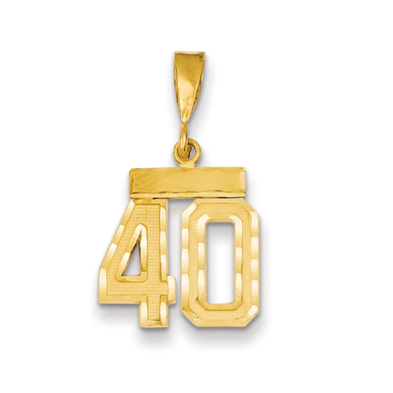 Pendant with a zodiac symbol for personalized astrology - themed jewelry 14k Yellow Gold, Varsity Collection, Small D/C Pendant Number 40 Pendant with a zodiac symbol for personalized astrology - themed jewelry 14k Yellow Gold, Varsity Collection, Small D/C Pendant Number 40