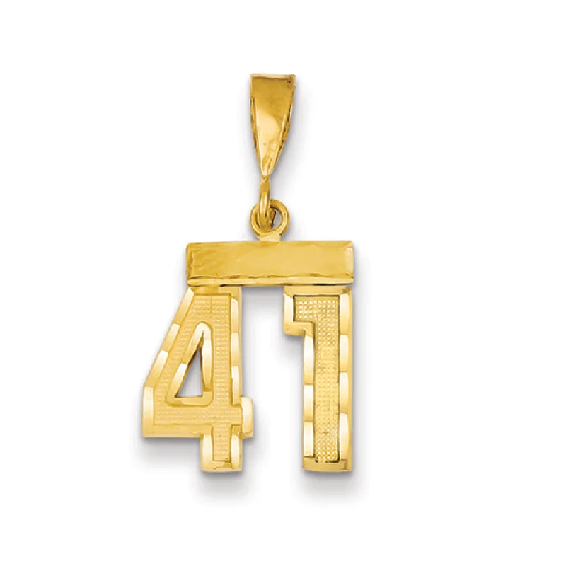 Unicorn - shaped pendants, popular among fans of magical beings 14k Yellow Gold, Varsity Collection, Small D/C Pendant Number 41 Unicorn - shaped pendants, popular among fans of magical beings 14k Yellow Gold, Varsity Collection, Small D/C Pendant Number 41