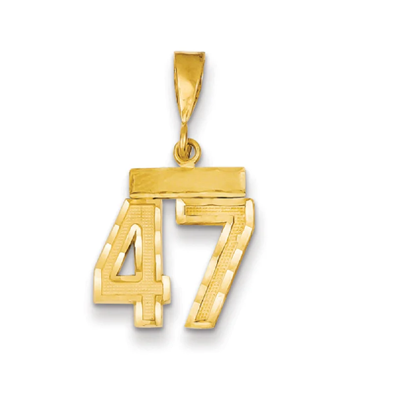 Music - note pendants for music lovers​ 14k Yellow Gold, Varsity Collection, Small D/C Pendant Number 47
