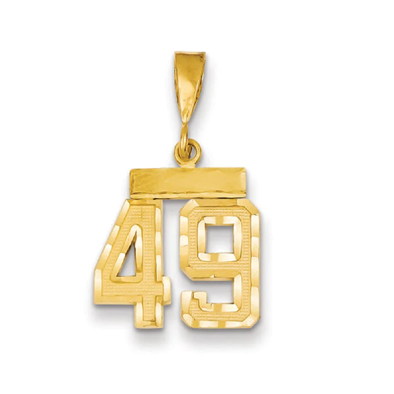 Platinum pendants with a sleek and modern silhouette 14k Yellow Gold, Varsity Collection, Small D/C Pendant Number 49 Platinum pendants with a sleek and modern silhouette 14k Yellow Gold, Varsity Collection, Small D/C Pendant Number 49