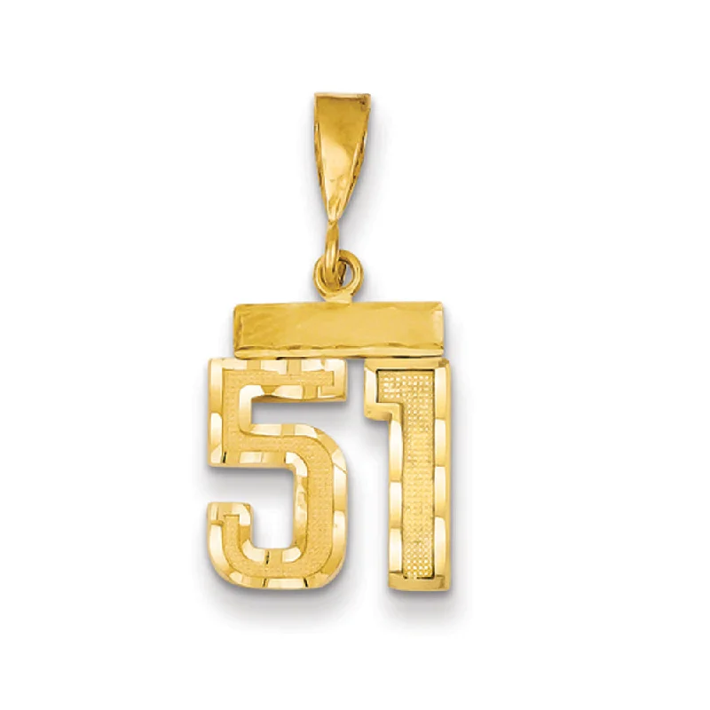 Music - note pendants for music lovers 14k Yellow Gold, Varsity Collection, Small D/C Pendant Number 51 Music - note pendants for music lovers 14k Yellow Gold, Varsity Collection, Small D/C Pendant Number 51