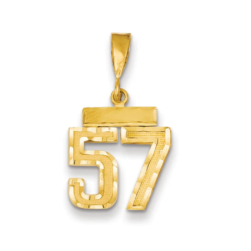 Book - themed pendants for bibliophiles 14k Yellow Gold, Varsity Collection, Small D/C Pendant Number 57 Book - themed pendants for bibliophiles 14k Yellow Gold, Varsity Collection, Small D/C Pendant Number 57