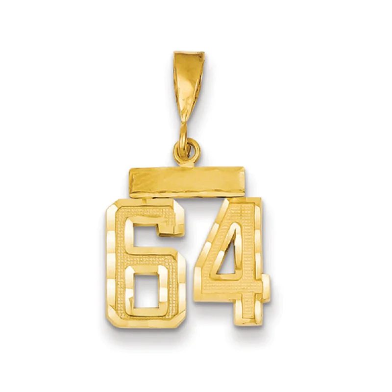Titanium pendants known for their durability and lightweight nature 14k Yellow Gold, Varsity Collection, Small D/C Pendant Number 64 Titanium pendants known for their durability and lightweight nature 14k Yellow Gold, Varsity Collection, Small D/C Pendant Number 64