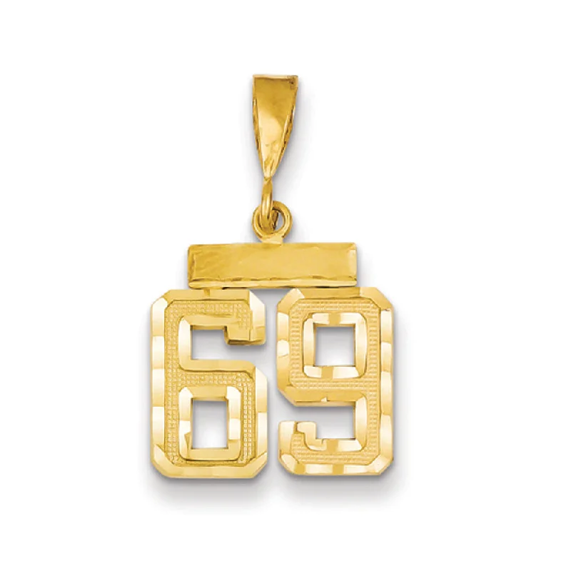 Pendant with a built - in LED light for a unique feature 14k Yellow Gold, Varsity Collection, Small D/C Pendant Number 69 Pendant with a built - in LED light for a unique feature 14k Yellow Gold, Varsity Collection, Small D/C Pendant Number 69