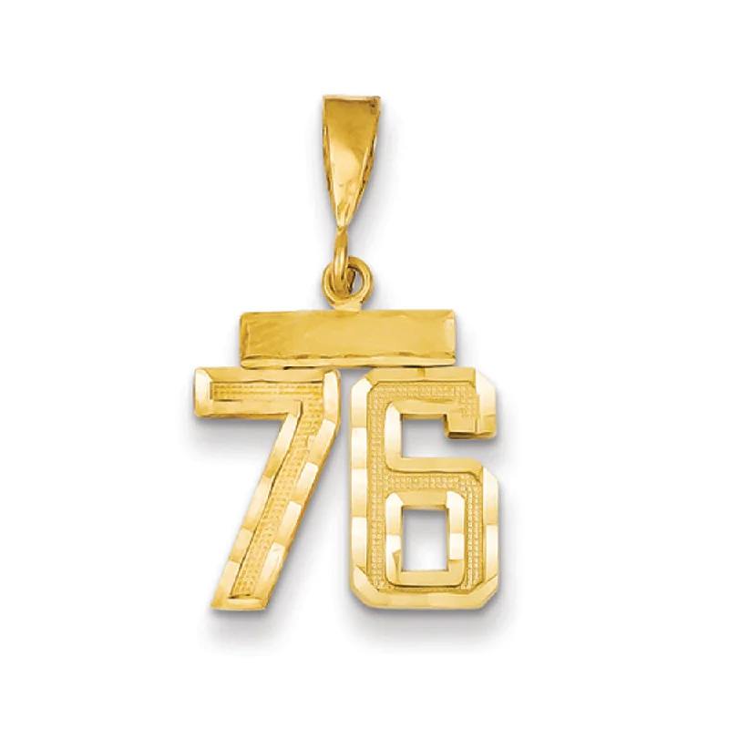 Ruby - studded pendants for a bold and vibrant statement​ 14k Yellow Gold, Varsity Collection, Small D/C Pendant Number 76