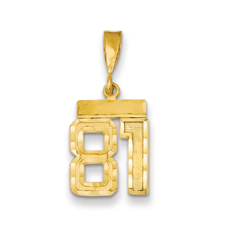 Jade pendants, symbolizing luck and prosperity in Asian cultures​ 14k Yellow Gold, Varsity Collection, Small D/C Pendant Number 81