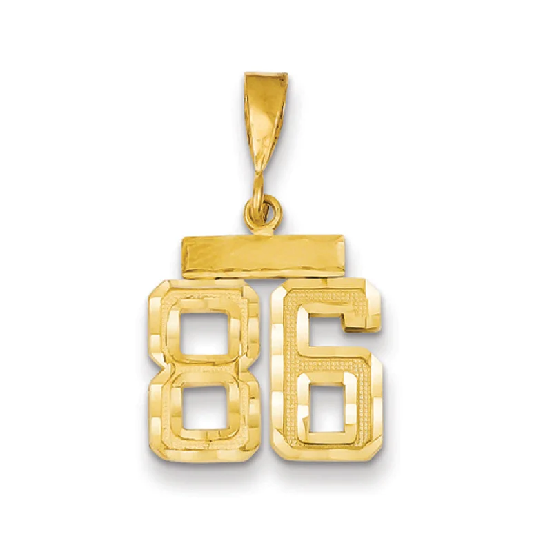 Crystal - encrusted pendants for a glamorous and sparkly effect​ 14k Yellow Gold, Varsity Collection, Small D/C Pendant Number 86