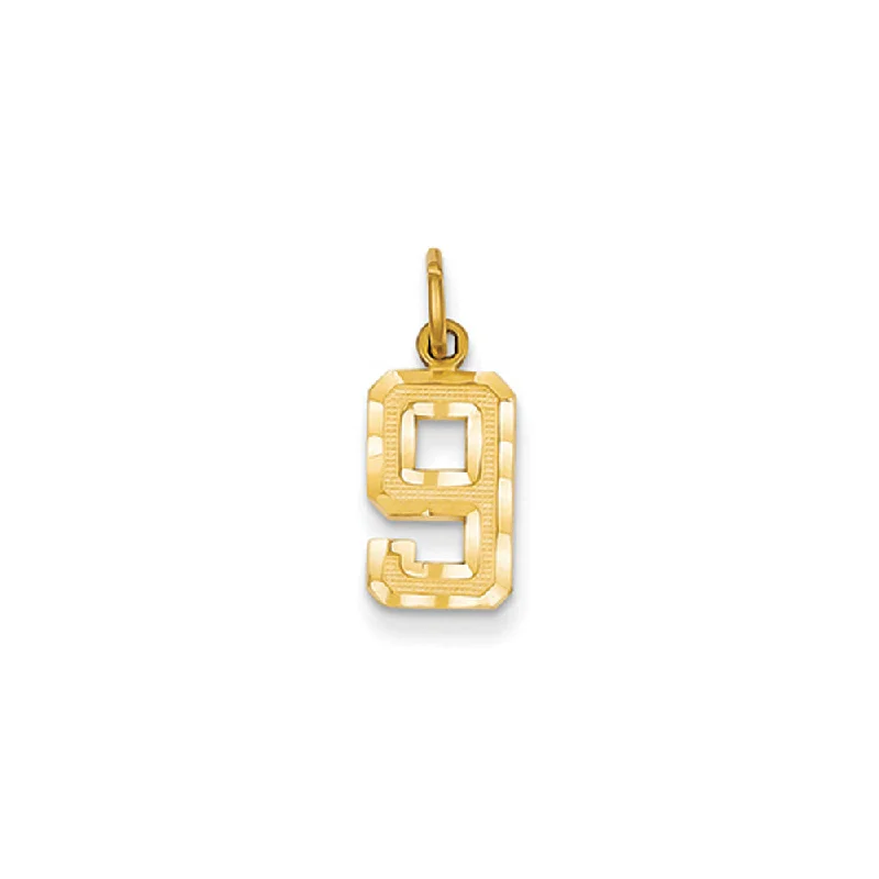 Beer - mug pendants for beer lovers​ 14k Yellow Gold, Varsity Collection, Small D/C Pendant Number 9