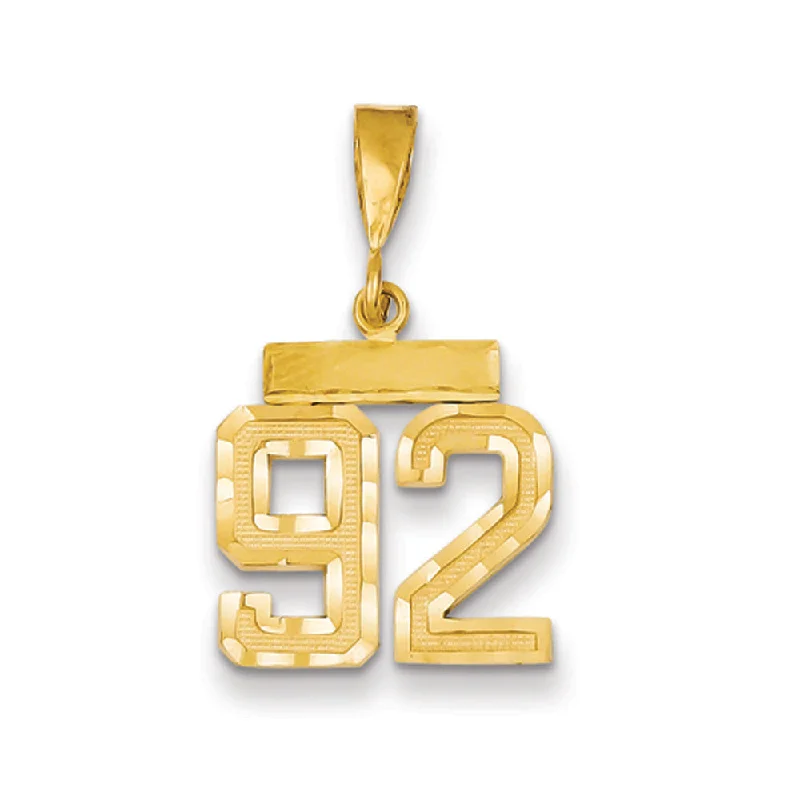 Book - themed pendants for bibliophiles​ 14k Yellow Gold, Varsity Collection, Small D/C Pendant Number 92