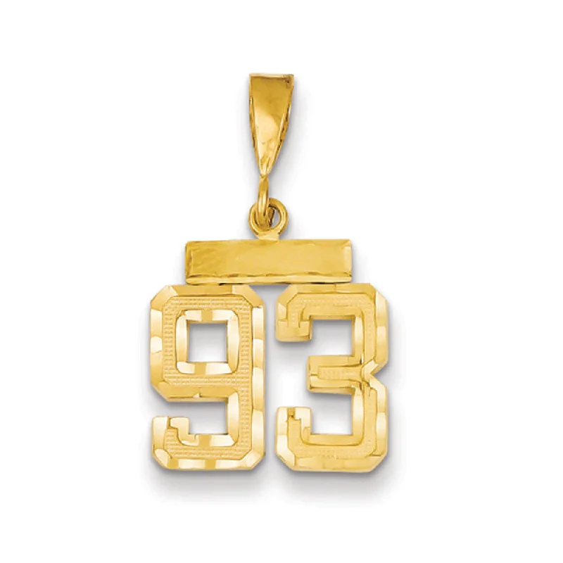 Pendant with an adjustable chain length for versatility​ 14k Yellow Gold, Varsity Collection, Small D/C Pendant Number 93