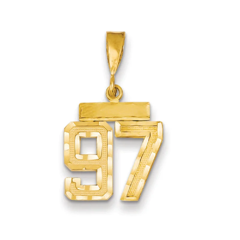 Pendant with a fingerprint - engraved design for a personalized touch​ 14k Yellow Gold, Varsity Collection, Small D/C Pendant Number 97