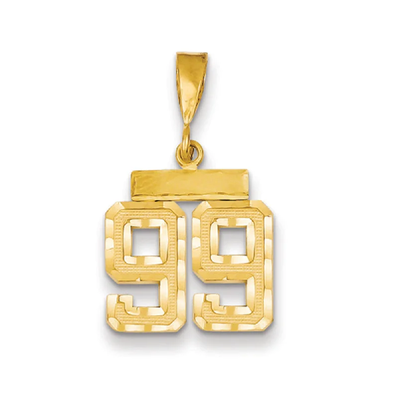Leather - corded pendants with wooden beads for a bohemian style​ 14k Yellow Gold, Varsity Collection, Small D/C Pendant Number 99