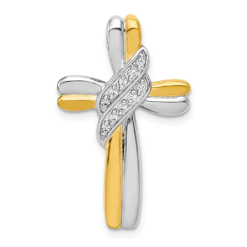 Animal - Shaped Pendants in Sterling Silver14k Yellow Gold & White Rhodium Diamond Cross Slide Pendant, 17 x 27mm