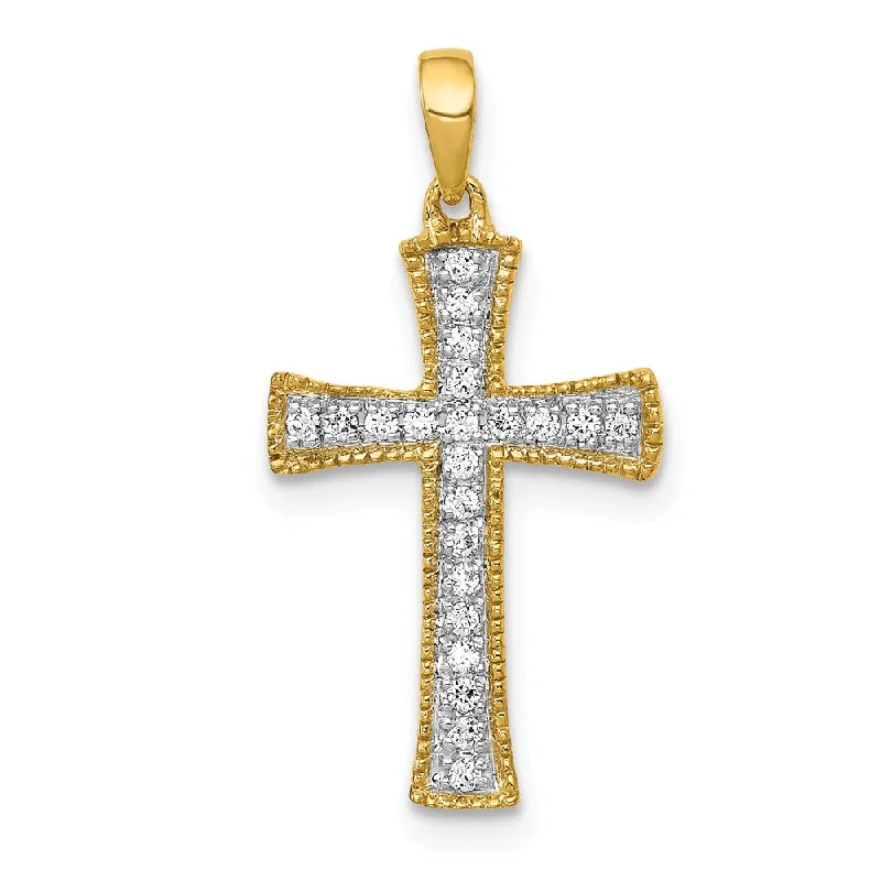 Animal - Shaped Pendants in Sterling Silver14k Yellow or White Gold 1/10 Ctw Diamond Cross Pendant, 11 x 23mm Animal - Shaped Pendants in Sterling Silver14k Yellow or White Gold 1/10 Ctw Diamond Cross Pendant, 11 x 23mm