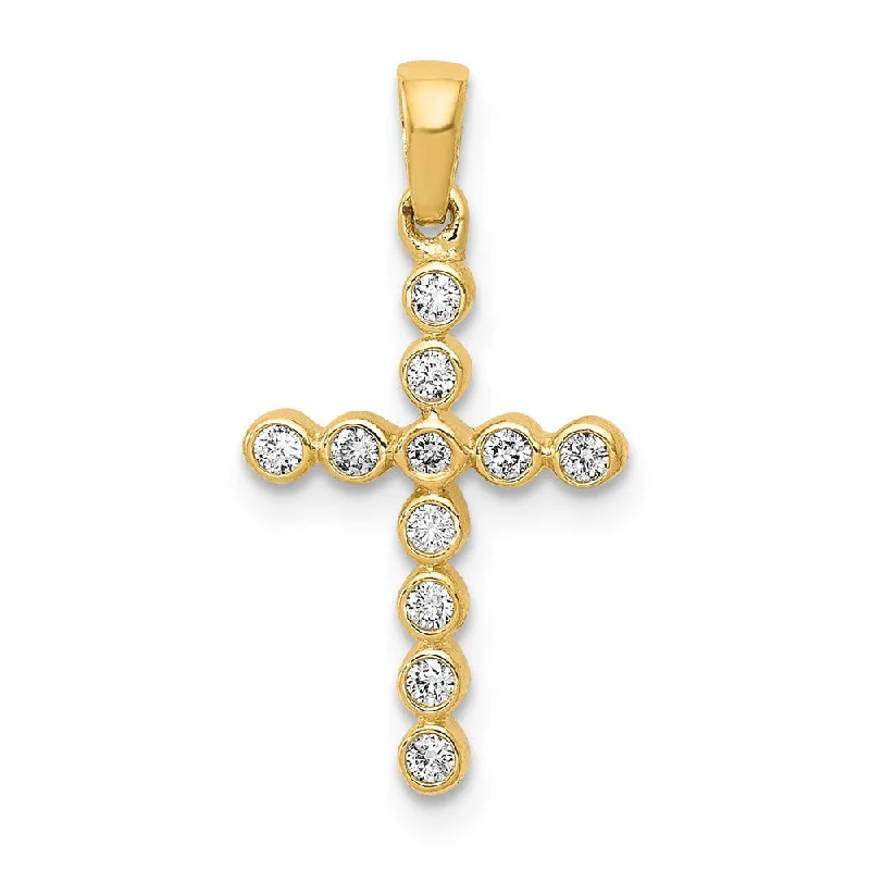 Gemstone - Encrusted Pendants with a Sparkling Centerpiece14k Yellow or White Gold 1/10 Ctw Diamond Small Cross Pendant, 10x20mm Gemstone - Encrusted Pendants with a Sparkling Centerpiece14k Yellow or White Gold 1/10 Ctw Diamond Small Cross Pendant, 10x20mm