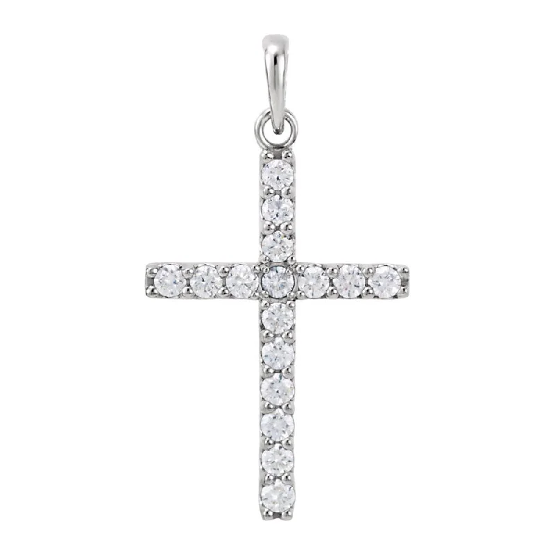 Religious Pendants with Cross or Star of David Designs14K Yellow or White Gold 1/2 CTW Diamond Cross Pendant, 16 x 30mm Religious Pendants with Cross or Star of David Designs14K Yellow or White Gold 1/2 CTW Diamond Cross Pendant, 16 x 30mm
