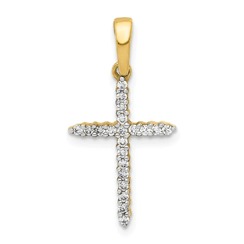 Animal - Shaped Pendants in Sterling Silver14k Yellow or White Gold 1/6 Ctw Diamond Cross Pendant, 12 x 24mm Animal - Shaped Pendants in Sterling Silver14k Yellow or White Gold 1/6 Ctw Diamond Cross Pendant, 12 x 24mm