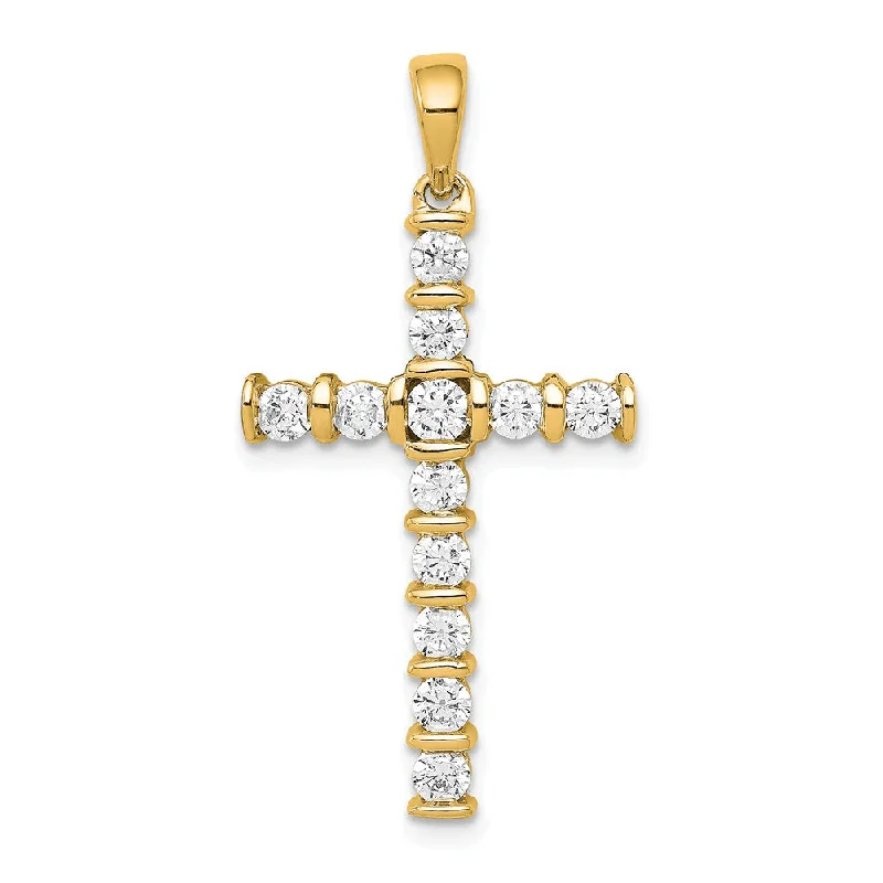 Religious Pendants with Cross or Star of David Designs14k Yellow or White Gold 3/4 Ctw Diamond Cross Pendant, 17 x 34mm Religious Pendants with Cross or Star of David Designs14k Yellow or White Gold 3/4 Ctw Diamond Cross Pendant, 17 x 34mm