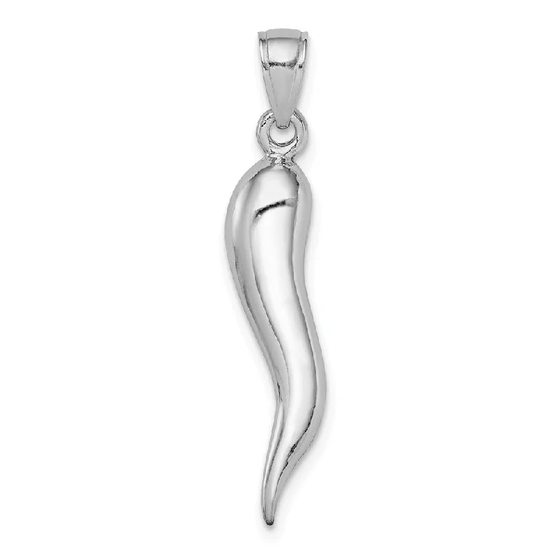 Initial Letter Pendants for a Personalized Touch14k Yellow or White Gold Large Solid Italian Horn Pendant, 5 x 33mm Initial Letter Pendants for a Personalized Touch14k Yellow or White Gold Large Solid Italian Horn Pendant, 5 x 33mm