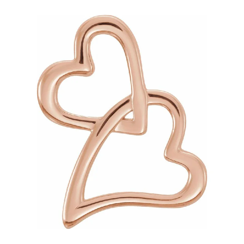 Initial Letter Pendants for a Personalized Touch14K Yellow, White or Rose Gold Double Heart Slide Pendant, 13 x 18mm Initial Letter Pendants for a Personalized Touch14K Yellow, White or Rose Gold Double Heart Slide Pendant, 13 x 18mm