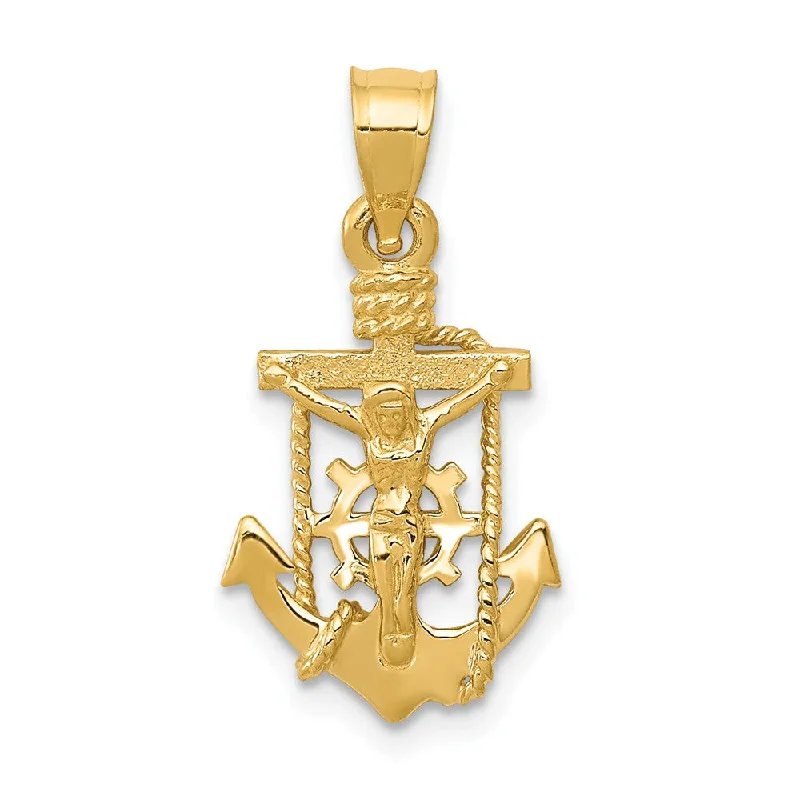 Initial Letter Pendants for a Personalized Touch14k Yellow, White or Rose Gold Small Mariner Crucifix Pendant, 11x22mm Initial Letter Pendants for a Personalized Touch14k Yellow, White or Rose Gold Small Mariner Crucifix Pendant, 11x22mm