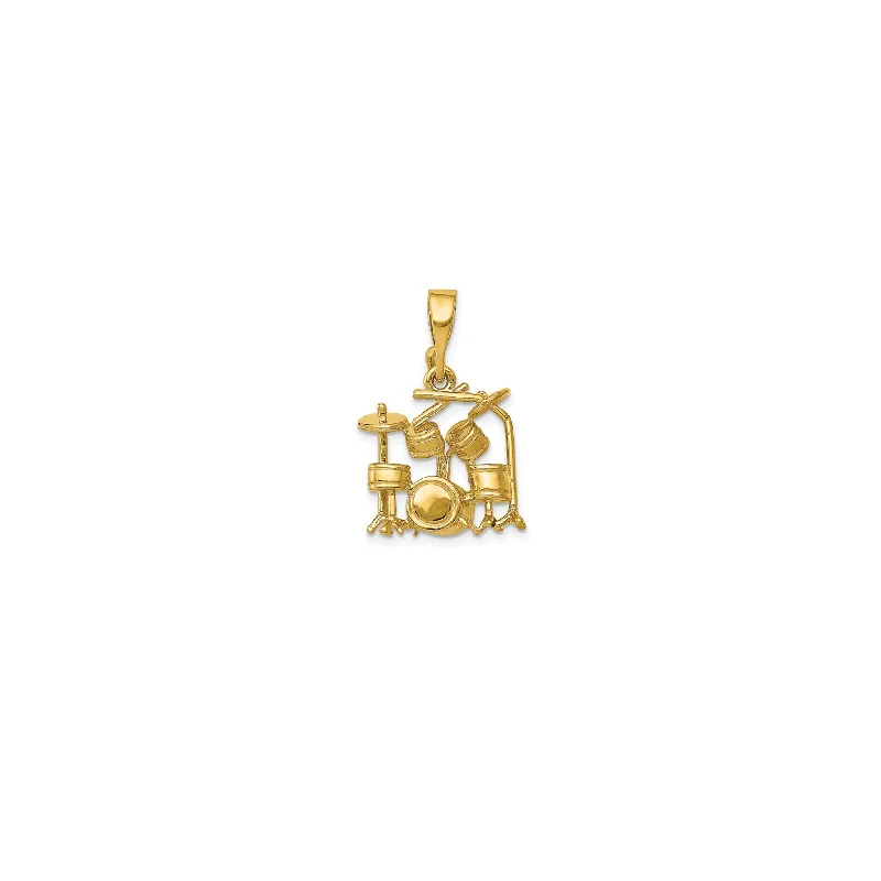 Animal - Shaped Pendants in Sterling Silver3-D Glossy Drum Set Pendant (14K)