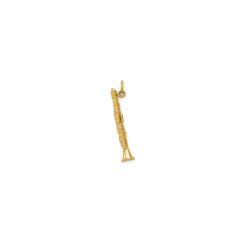 Gemstone - Encrusted Pendants with a Sparkling Centerpiece3-D Textured Clarinet Pendant (14K) Gemstone - Encrusted Pendants with a Sparkling Centerpiece3-D Textured Clarinet Pendant (14K)