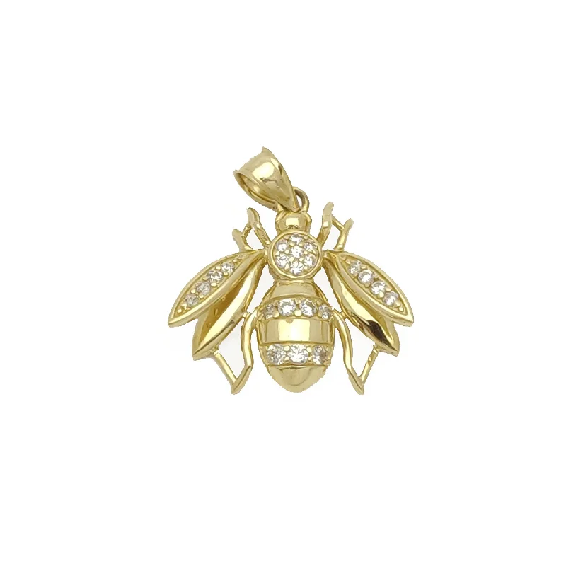 Angel - wing pendants for a spiritual and comforting feel​ 3D Hollow Bee CZ Pendant (14K)