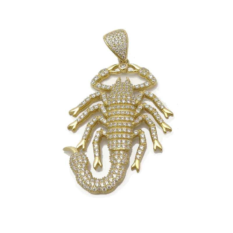 Pendant with a fringe for added texture and movement​ Iced-Out Scorpion CZ Pendant (14K)