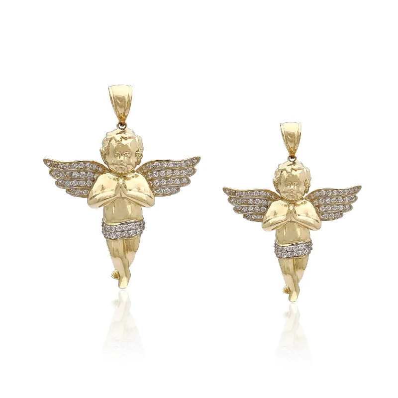Book - themed pendants for bibliophiles​ Praying Baby Angel 3D Pendant (14K)