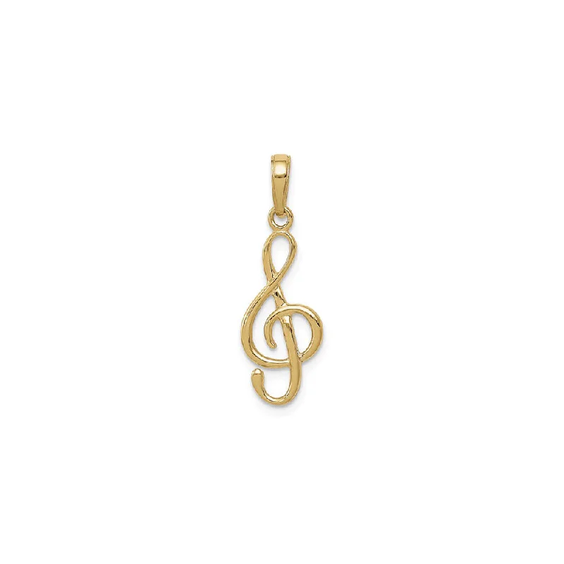 Animal - Shaped Pendants in Sterling Silver3D Treble Clef Pendant (14K)