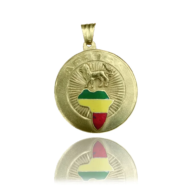 Jade pendants, symbolizing luck and prosperity in Asian cultures​ Africa Map Enamel Medal Pendant (14K)
