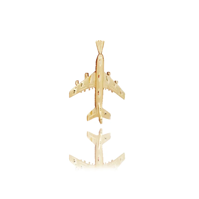 Garnet pendants in deep red tones​ Airplane Diamond Cut Pendant (14K)