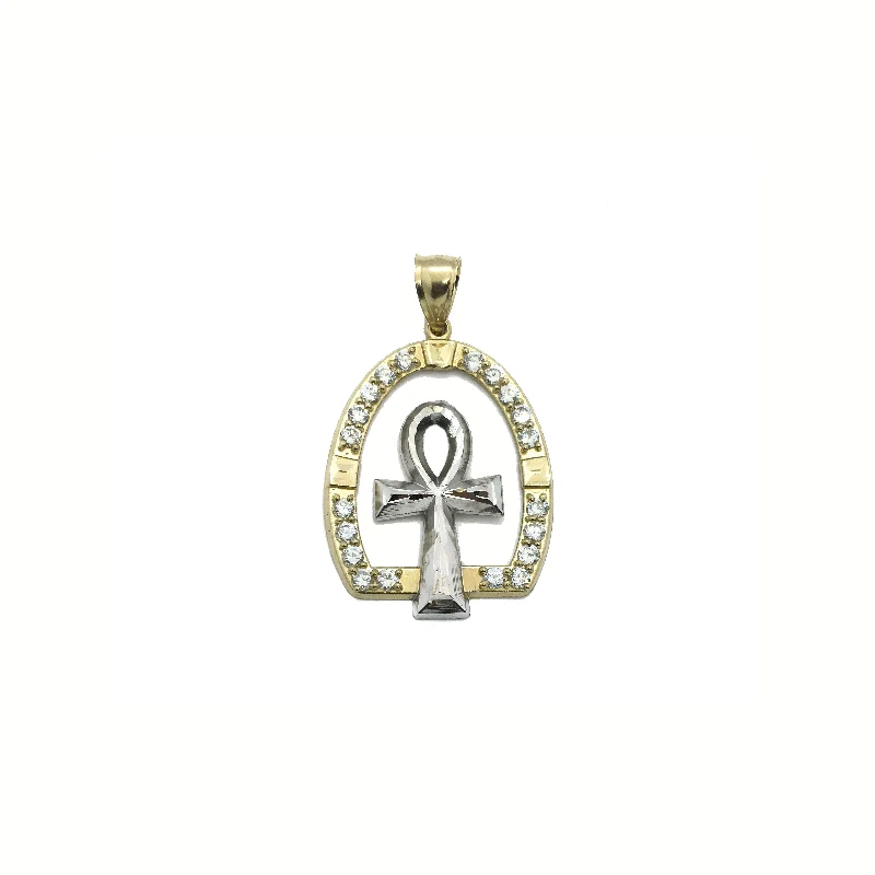 Wine - glass pendants for wine connoisseurs​ Ankh Over Arch CZ Pendant (14K)