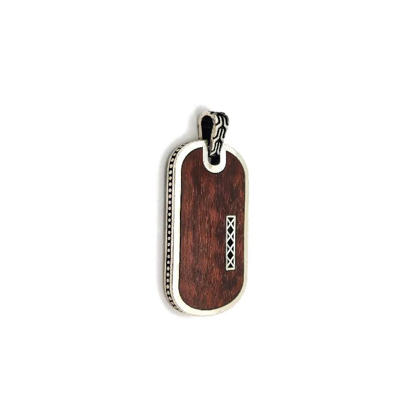 Aquamarine pendants, reminiscent of the ocean Antique-Finish Silver Wood Dog Tag Pendant Aquamarine pendants, reminiscent of the ocean Antique-Finish Silver Wood Dog Tag Pendant