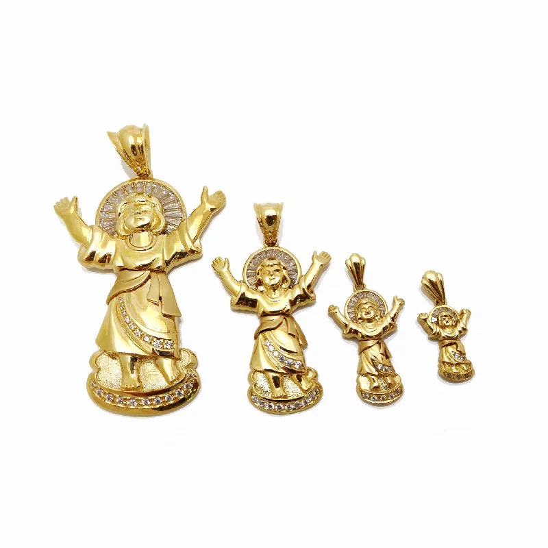 Emerald - set pendants with a rich, green hue​ Baby Jesus Cz Pendant (14K).
