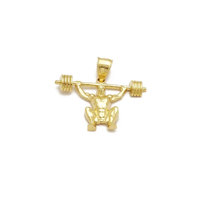 Aquamarine pendants, reminiscent of the ocean​ Barbell Weightlifting Pendant (14K)