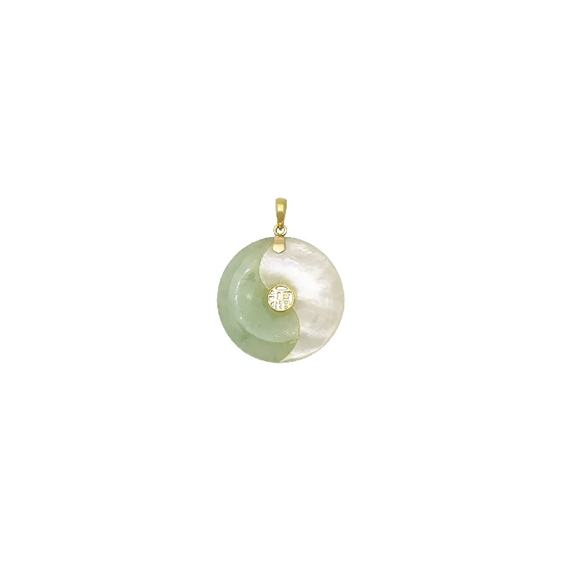 Book - themed pendants for bibliophiles Blessed Yin Yang Green Jade and Mother of Pearl Pendant (14K) Book - themed pendants for bibliophiles Blessed Yin Yang Green Jade and Mother of Pearl Pendant (14K)