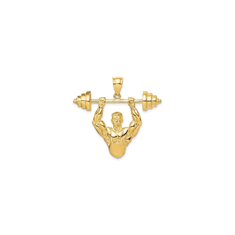 Religious Pendants with Cross or Star of David DesignsBodybuilder Pendant (14K)