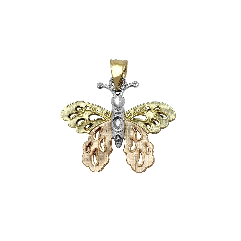 Leather - corded pendants with wooden beads for a bohemian style Butterfly Pendant (14K) Leather - corded pendants with wooden beads for a bohemian style Butterfly Pendant (14K)