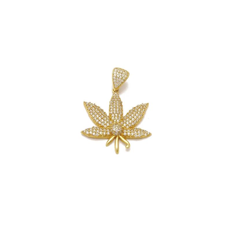 Pearl pendants, classic and elegant for any occasion​ Cannabis-Marijuana Leaf Iced Out Pendant (14K)
